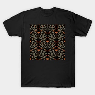 William Morris inspired pattern, floral pattern, autumn flowers T-Shirt